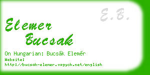 elemer bucsak business card